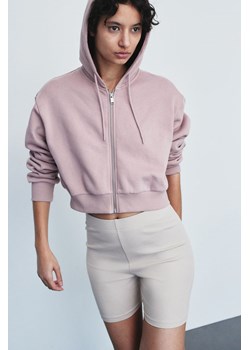 H & M - Krótka rozpinana bluza z kapturem - Różowy ze sklepu H&M w kategorii Bluzy damskie - zdjęcie 170749898