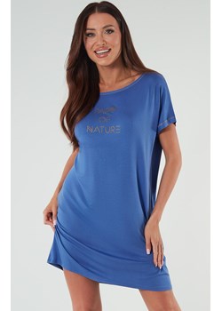 Koszula nocna damska na krótki rękaw niebieska Natura, Kolor niebieski, Rozmiar S, Italian Fashion ze sklepu Primodo w kategorii Koszule nocne - zdjęcie 170750776