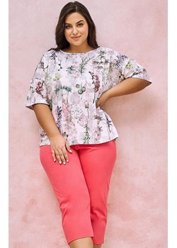 Piżama damska plus size Olive 3157, Kolor biało-różowy, Rozmiar 4XL, Taro ze sklepu Primodo w kategorii Piżamy damskie - zdjęcie 170750838