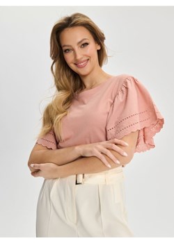 Sinsay - Koszulka bawełniana - różowy ze sklepu Sinsay w kategorii Bluzki damskie - zdjęcie 170757288