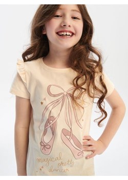 Sinsay - Koszulka z nadrukiem - kremowy ze sklepu Sinsay w kategorii Bluzki dziewczęce - zdjęcie 170757305