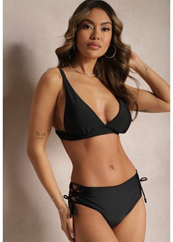 Czarne Bikini z Trójkątnymi Miseczkami i Wiązanymi Majtkami Typu Figi Niwyn ze sklepu Renee odzież w kategorii Stroje kąpielowe - zdjęcie 170758558