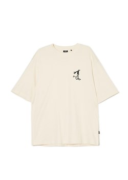 Cropp - Beżowy t-shirt z haftem - beżowy ze sklepu Cropp w kategorii T-shirty męskie - zdjęcie 170767037