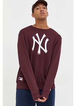 New Era bluza męska kolor bordowy z nadrukiem NEW YORK YANKEES ze sklepu PRM w kategorii Bluzy męskie - zdjęcie 170769446