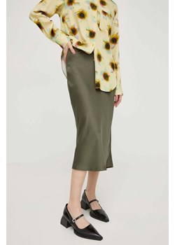 Samsoe Samsoe spódnica AGNETA kolor zielony midi prosta F22300195 ze sklepu PRM w kategorii Spódnice - zdjęcie 170769655