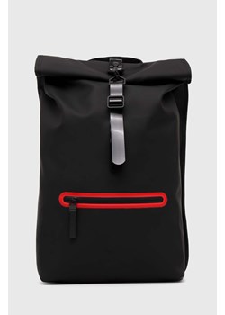 Rains plecak kolor czarny duży gładki ze sklepu PRM w kategorii Plecaki - zdjęcie 170770156