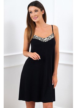 Koszula nocna damska wąskie ramiączko Birma, Kolor czarny-wzór, Rozmiar S, Italian Fashion ze sklepu Intymna w kategorii Koszule nocne - zdjęcie 170771836