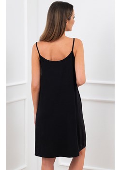 Koszula nocna damska wąskie ramiączko Birma, Kolor czarny-wzór, Rozmiar S, Italian Fashion ze sklepu Intymna w kategorii Koszule nocne - zdjęcie 170771837