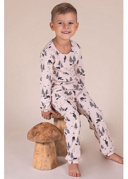 Bawełniana beżowa piżama z długim rękawem z motywem leśnym ze sklepu 5.10.15 w kategorii Piżamy dziecięce - zdjęcie 170772367