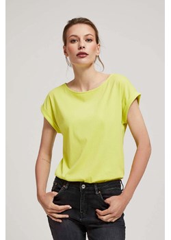 Bawełniany t-shirt damski gładki- limonkowy ze sklepu 5.10.15 w kategorii Bluzki damskie - zdjęcie 170772395