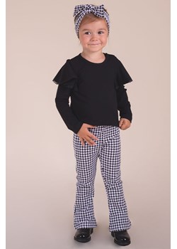 Bluzka bawełniana dla dziewczynki z długim rękawem czarna ze sklepu 5.10.15 w kategorii Bluzki dziewczęce - zdjęcie 170772515