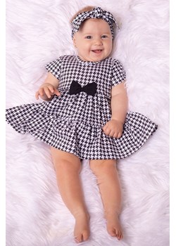 Sukienko-body bawełniane z krótkim rękawem w kratkę ze sklepu 5.10.15 w kategorii Body niemowlęce - zdjęcie 170772559