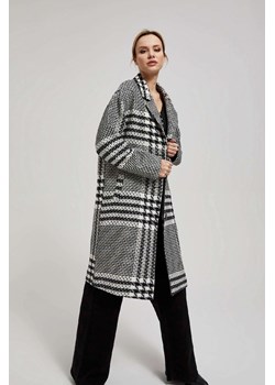 Długi jednorzędowy płaszcz damski w kratę ze sklepu 5.10.15 w kategorii Płaszcze damskie - zdjęcie 170772596