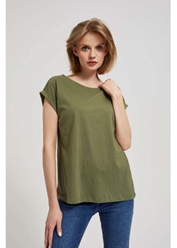 Bawełniany t-shirt damski gładki- oliwkowy ze sklepu 5.10.15 w kategorii Bluzki damskie - zdjęcie 170772597