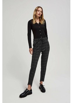 Czarne spodnie damskie dzianinowe w kratę ze sklepu 5.10.15 w kategorii Spodnie damskie - zdjęcie 170772617