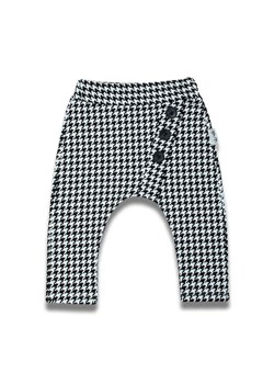 Bawełniane spodnie dresowe czarno-białe w pepitkę dla dziewczynki ze sklepu 5.10.15 w kategorii Spodnie dziewczęce - zdjęcie 170772668