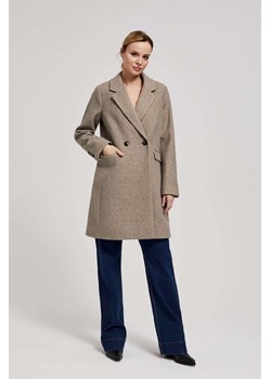 Dwurzędowy płaszcz damski beżowy ze sklepu 5.10.15 w kategorii Płaszcze damskie - zdjęcie 170772686