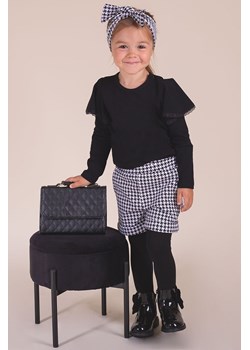Bawełniane spodenki czarno-białe dla dziewczynki ze sklepu 5.10.15 w kategorii Spodenki dziewczęce - zdjęcie 170772699