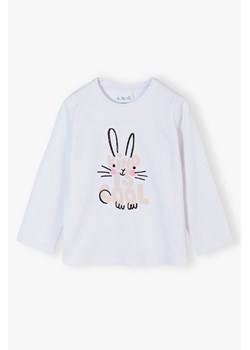 Biała bluzka dla dziewczynki z króliczkiem - długi rękaw ze sklepu 5.10.15 w kategorii Bluzki dziewczęce - zdjęcie 170772728
