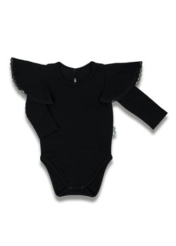 Body bawełniane dla dziewczynki z długim rękawem czarne ze sklepu 5.10.15 w kategorii Body niemowlęce - zdjęcie 170772747