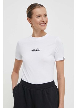 Ellesse t-shirt bawełniany Beckana Tee damski kolor biały SGP16458 ze sklepu ANSWEAR.com w kategorii Bluzki damskie - zdjęcie 170775246