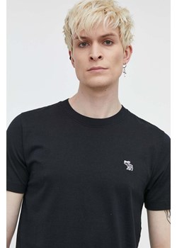 Abercrombie &amp; Fitch t-shirt bawełniany męski kolor czarny gładki ze sklepu ANSWEAR.com w kategorii T-shirty męskie - zdjęcie 170775319