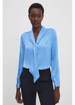 Answear Lab bluzka damska kolor niebieski gładka ze sklepu ANSWEAR.com w kategorii Bluzki damskie - zdjęcie 170775358