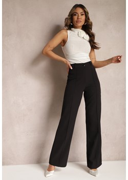 Czarne Eleganckie Spodnie Palazzo High Waist z Szerokimi Nogawkami Xyrisa ze sklepu Renee odzież w kategorii Spodnie damskie - zdjęcie 170777058