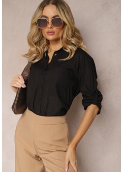 Czarna Klasyczna Koszula z Bawełny z Kieszonkami Jaela ze sklepu Renee odzież w kategorii Koszule damskie - zdjęcie 170777078