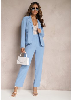 Niebieskie Spodnie o Klasycznym Fasonie z Kieszeniami Dracaisa ze sklepu Renee odzież w kategorii Spodnie damskie - zdjęcie 170777236
