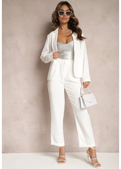 Białe Klasyczne Spodnie High Waist Zapinane na Zamek Błyskawiczny Xalona ze sklepu Renee odzież w kategorii Spodnie damskie - zdjęcie 170777276