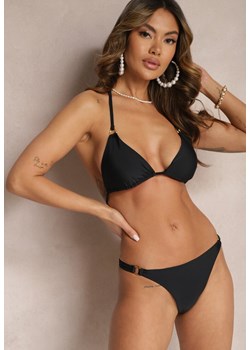 Czarne Bikini 2-Częściowe Majtki Figi i Biustonosz Wiązany na Plecach Calix ze sklepu Renee odzież w kategorii Stroje kąpielowe - zdjęcie 170777616