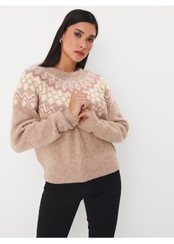 Mohito - Beżowy sweter ze wzorem - beżowy ze sklepu Mohito w kategorii Swetry damskie - zdjęcie 170778975