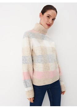 Mohito - Wzorzysty sweter z golfem - pastelowy różowy ze sklepu Mohito w kategorii Swetry damskie - zdjęcie 170779176