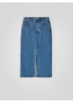 Reserved - Jeansowa spódnica midi - niebieski ze sklepu Reserved w kategorii Spódnice - zdjęcie 170780019