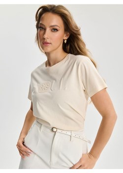 Sinsay - Koszulka z nadrukiem - kremowy ze sklepu Sinsay w kategorii Bluzki damskie - zdjęcie 170780305