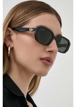 Gucci okulary przeciwsłoneczne damskie kolor czarny ze sklepu ANSWEAR.com w kategorii Okulary przeciwsłoneczne damskie - zdjęcie 170780686
