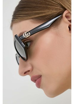 Gucci okulary przeciwsłoneczne damskie kolor czarny ze sklepu ANSWEAR.com w kategorii Okulary przeciwsłoneczne damskie - zdjęcie 170780705
