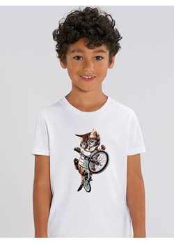 WOOOP Koszulka &quot;BMX Cat&quot; w kolorze białym ze sklepu Limango Polska w kategorii Bluzki dziewczęce - zdjęcie 170782017