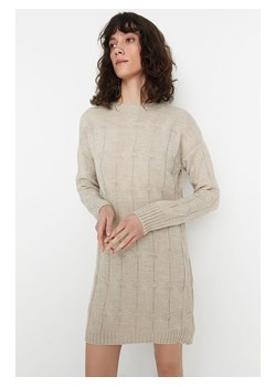 trendyol Dzianinowa sukienka w kolorze beżowym ze sklepu Limango Polska w kategorii Sukienki - zdjęcie 170782388