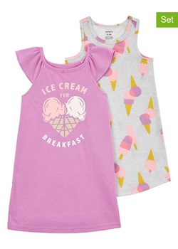 carter&apos;s Koszule nocne (2 szt.) w kolorze szaro-fioletowym ze sklepu Limango Polska w kategorii Piżamy dziecięce - zdjęcie 170785258