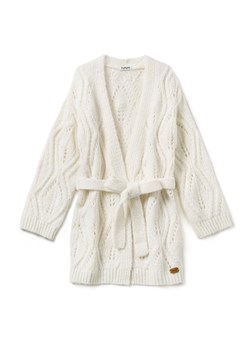 Miękki kardigan z długim rękawem i wiązaniem w talii ze sklepu JK-Collection w kategorii Swetry damskie - zdjęcie 170789716