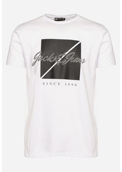 Biała Koszulka Bawełniana z Nadrukiem Direma ze sklepu Born2be Odzież w kategorii T-shirty męskie - zdjęcie 170790289