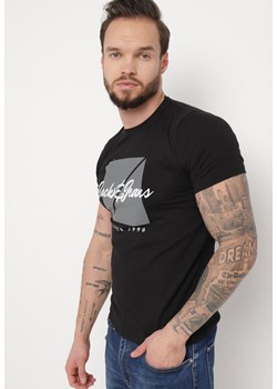 Czarna Koszulka Bawełniana z Nadrukiem Direma ze sklepu Born2be Odzież w kategorii T-shirty męskie - zdjęcie 170790298