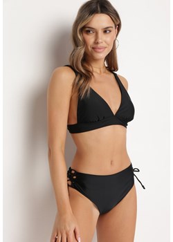 Czarne Bikini na Ramiączkach z Regulacją i Majtkami z Ozdobnym Wiązaniem Nox ze sklepu Born2be Odzież w kategorii Stroje kąpielowe - zdjęcie 170790987