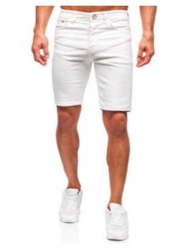 Białe krótkie spodenki jeansowe męskie Denley 0341 ze sklepu Denley w kategorii Spodenki męskie - zdjęcie 170793205