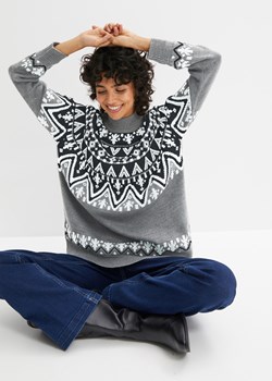 Sweter w norweski wzór ze sklepu bonprix w kategorii Swetry damskie - zdjęcie 170793725