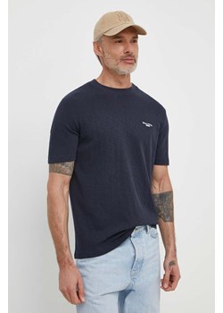 Marc O&apos;Polo t-shirt bawełniany męski kolor granatowy gładki ze sklepu ANSWEAR.com w kategorii T-shirty męskie - zdjęcie 170794006