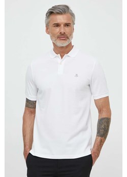 Marc O&apos;Polo polo bawełniane kolor biały gładki ze sklepu ANSWEAR.com w kategorii T-shirty męskie - zdjęcie 170794257