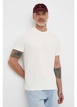 Polo Ralph Lauren t-shirt bawełniany męski kolor beżowy gładki ze sklepu ANSWEAR.com w kategorii T-shirty męskie - zdjęcie 170794378